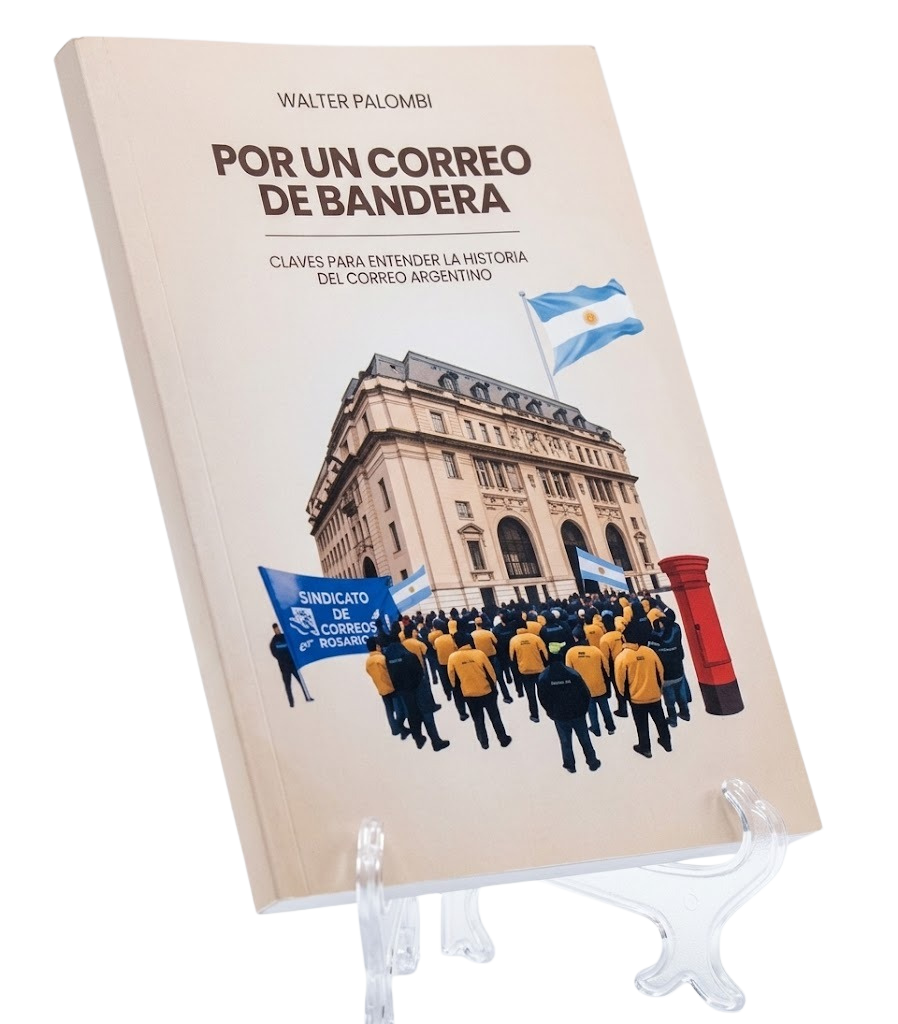 Afiche de presentación del libro "Por un correo de bandera"